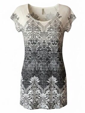 Elegant Black and White Patterned Women's Dress by Cubism
